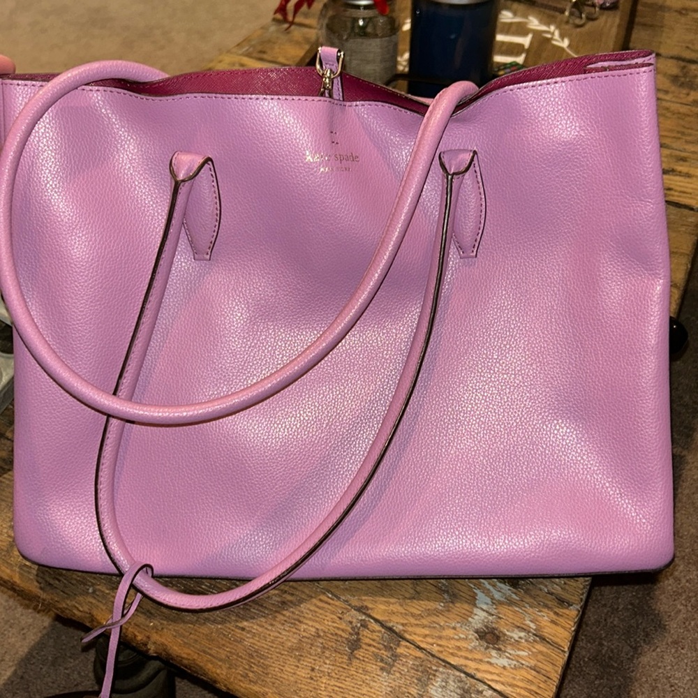 Pink Kate spade tote, with inside middle pocket